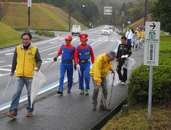 マラソンコース清掃