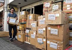 被災地に救援物資