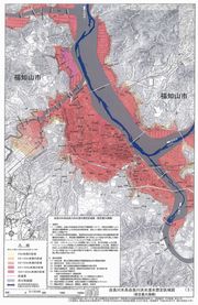 て浸水すると想定されている福知山市街地