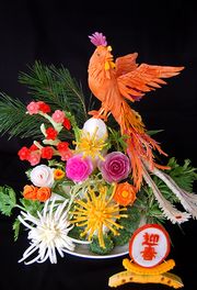 野菜で作られた大鳥