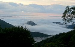 眼下に広がる雲海