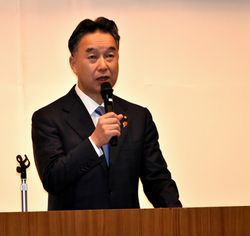 訓示する大橋市長