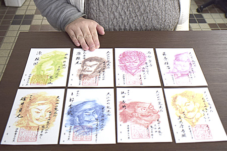 大江山の鬼伝説―鬼退治メンバーの武将印を販売