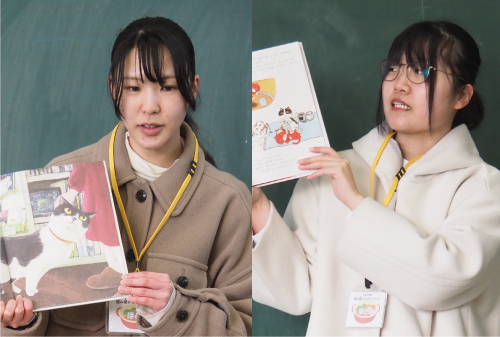 絵本の楽しさ届け一年　公立大生の2人、大正小で読み聞かせボランティア