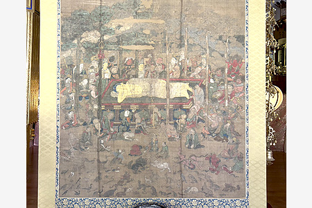 南北朝期の涅槃図再生　式典で祝いお披露目　夜久野町畑の圓満院