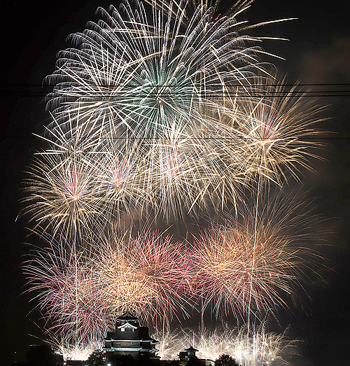 福知山花火大会　復活から3年目－6千発が夏の夜空彩る　会場から拍手と歓声