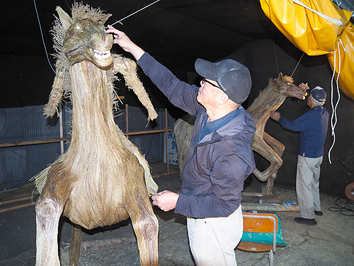 秋の風物詩「額田の祭り」10日から　下ダシ制作が佳境　総仕上げで 地域に熱気
