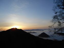 朝日に輝く雲海